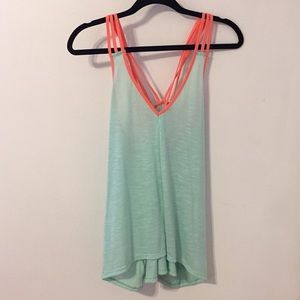 Blue and Orange Strappy Tank Top